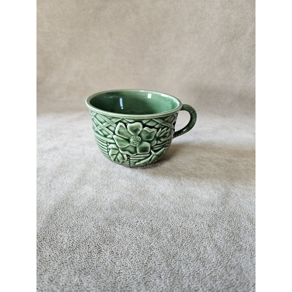 Vintage Bordallo Pinheiro Majolica Coffee/Tea Mug Lattice & Flowers Replacement